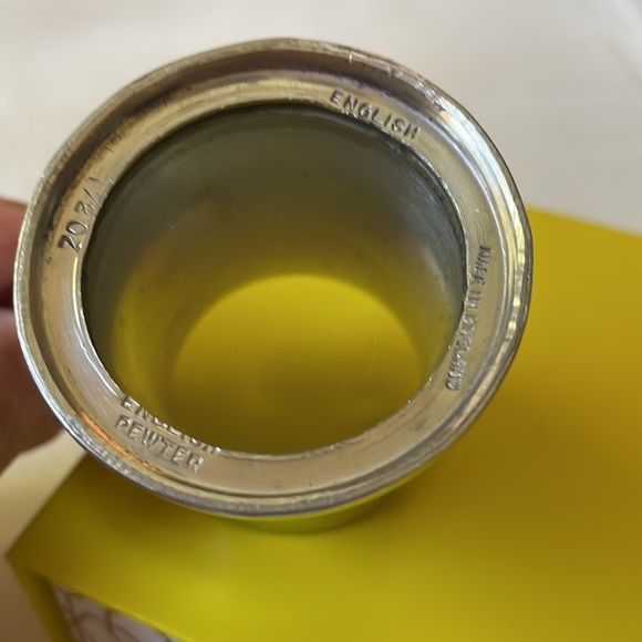 VTG made in England Pewter Glass bottom 1 1/2 oz measuring cup - Picture 7 of 10